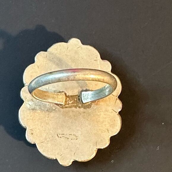Vintage ring with pink peach stone. Size 7 - Picture 10 of 11
